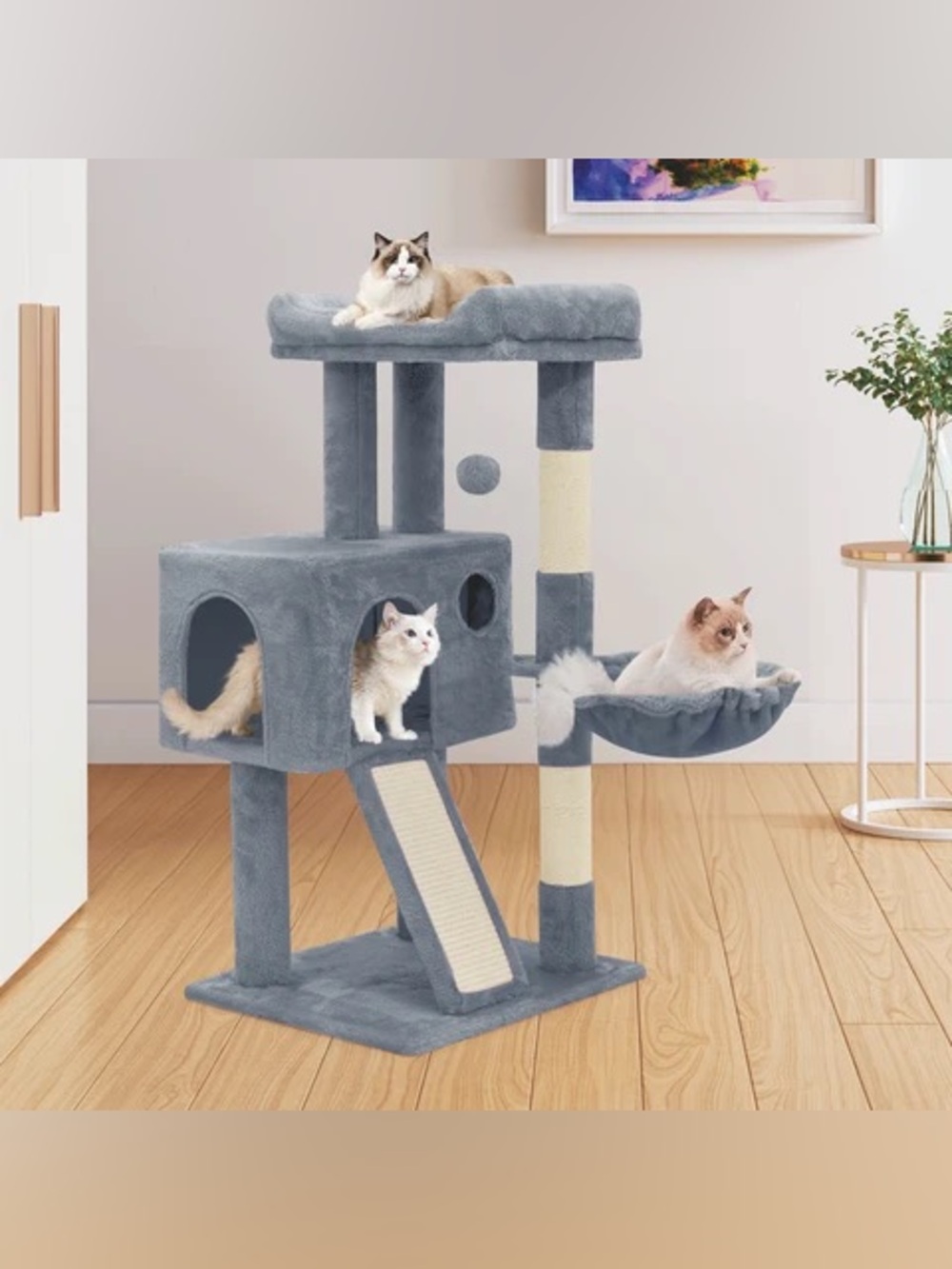 Gray Plush Cat Tree with Hammock and Condo! Gorgeous Color!! 😍❗️